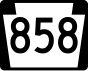 PA Route 858 marker