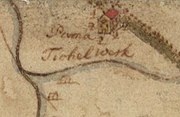 Het tichelwerk bij Pama op een kaart uit het laatste kwart van de 17e eeuw.