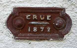 Plaque témoin de la crue de décembre 1872, au n°40 rue des Pêcheurs