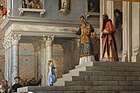 Мария поднимается по ступеням, Её встречает первосвященник