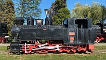 Rumänische Dampflokomotive CFR 764.493 im Freilicht-Dampflokomotiven-Museum Reșița