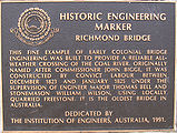 Plaque on Richmond Bridge