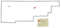 Location in Rio Blanco County and the state of Colorado