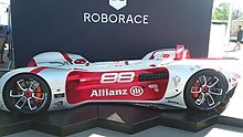 Roborace autonomous racing car on display at the 2017 New York City ePrix Roborace NYC ePrix.jpg