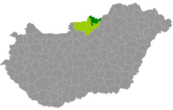 Salgótarján District within Hungary and Nógrád County.