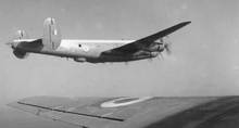 RAF Shackleton of 224 Squadron flying in formation during the 1954-1959 Jebel Akhdar War in Oman Shackleton flying in formation near Masirah.png