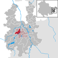 Situation de la commune (en rouge) dans l'arrondissement