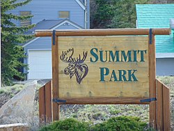 A sign for Summit Park, just off Interstate 80, April 2016