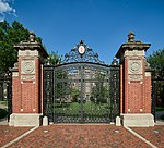 The iconic Van Wickle Gates at Brown University, one of America's prestigious "Ivy League" colleges, in Providence, the capital of, and largest city in, Rhode Island.jpg