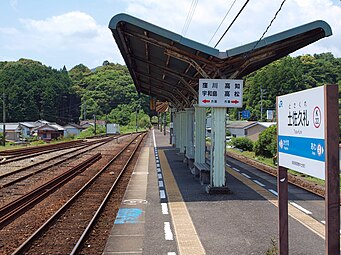 A view of the island platform looking in the direction of Kubokawa.