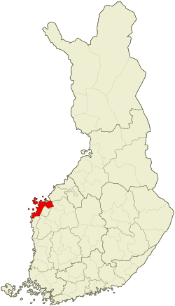 موقعیت ناحیه واسا Vaasa sub-region