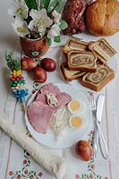 A hagyományos szlovén húsvéti reggeli részeként