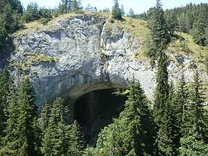 Naturphänomen „Wunderbare Brücken“ in den Rhodopen, Blick auf die große Brücke