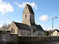 L'église vue depuis la route nationale.