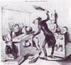 "הילדים הרעים", קריקטורה מ-1849 המציגה את יחסו של השלטון בפרוסיה כלפי זכויות היסוד כיחס של מורה מכה כלפי תלמידיו