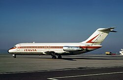 I-TIGI, det nedstyrtede fly, fotograferet i 1972 i Munich-Riem Airport