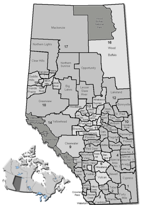 Location map Alberta municipal districts