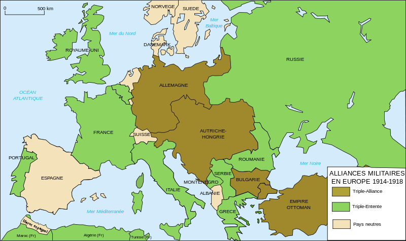Fichier:Alliances militaires en Europe 1914-1918-fr.svg