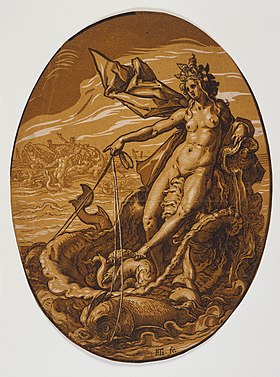 Amphitrite sur son char par Hendrik Goltzius (1558-1617)