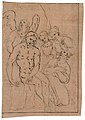Battista del Moro, crtež perom smeđom i crnom tintom, podcrtež crnom kredom, sredina 16. st.