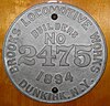 Builder's plate from Brooks Locomotive Works