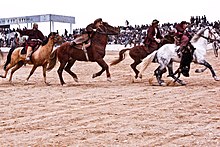 The ancient national sport of Afghanistan, Buzkashi Buzkashi game in Afghanistan.jpg