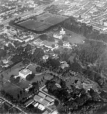 Aerial photograph of Dutch colonial buildings in Medan