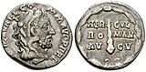 Denarius met Commodus als Hercules