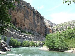 El riu en entrar al Pallars Jussà, passat Collegats