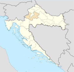 Zagreb County (light orange) within Croatia (light yellow)