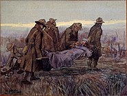 担架を運ぶ人々(1918)