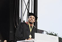 Watkins speaking at Johns Hopkins University in Baltimore in 2022 HopkinsgradJB1 2189.jpg