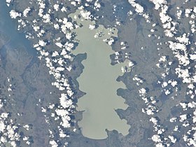 Вид на озеро с МКС 9 марта 2010 года