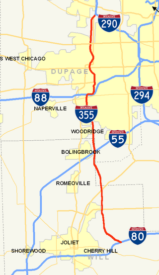 Interstate 355 map.