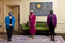 Randi Weingarten, Jill Biden and Rebecca S. Pringle