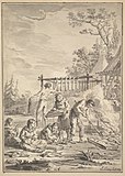 Kамчадалы, готовящие рыбу. 1769. Бумага, кисть, перо, тушь