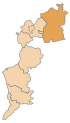 Lage des politischen Bezirks Neusiedl am See