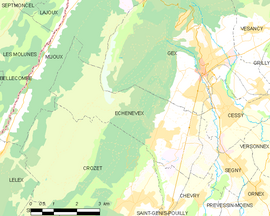 Mapa obce Échenevex