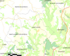 Mapa obce Saint-Léons