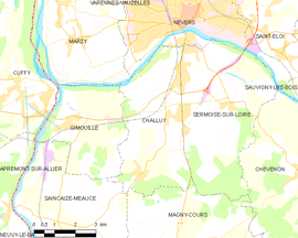 Mapa obce Challuy