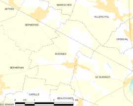 Mapa obce Ruesnes