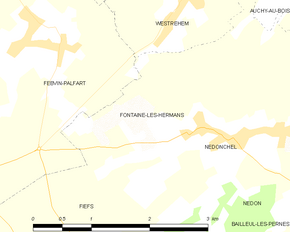 Poziția localității Fontaine-lès-Hermans