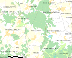 Poziția localității Yvré-le-Pôlin