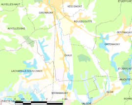 Mapa obce Chaux