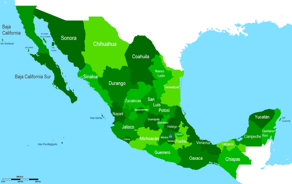 mapa de mexico y sus capitales. evolution of Mexico