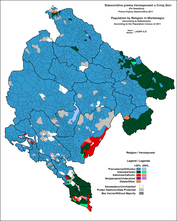Ethnic structure of Montenegro by settlements[130]