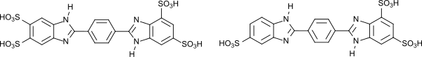 Nebenprodukte der Synthese von Dinatriumphenyldibenzimidazoltetrasulfonat