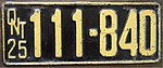 ONTARIO Номерной знак 1925 года (2290160236) .jpg