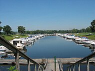 Contemporary view from the Oxbow marina