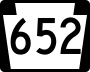 Pennsylvania Route 652 marker
